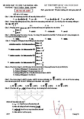 Đề thi THPT Quốc gia môn Toán năm 2019 - Trường THPT Trần Bình Trọng (Có đáp án)